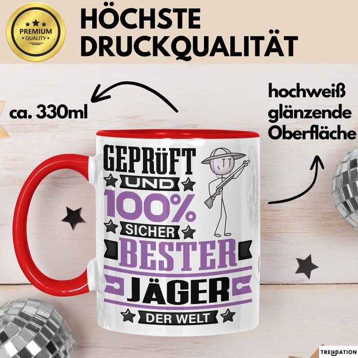 Jäger Geschenk Lustiger Spruch für Jäger Geschenkidee Bester Jäger Der Welt Rot Trendation
