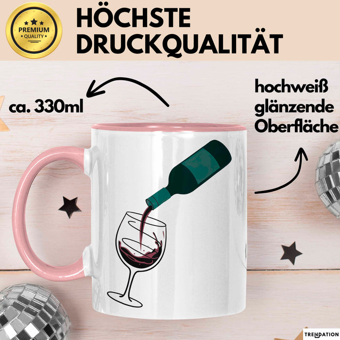 Weinliebhaber Tasse Geschenkidee für Wein Enthusiasten Rosa Trendation
