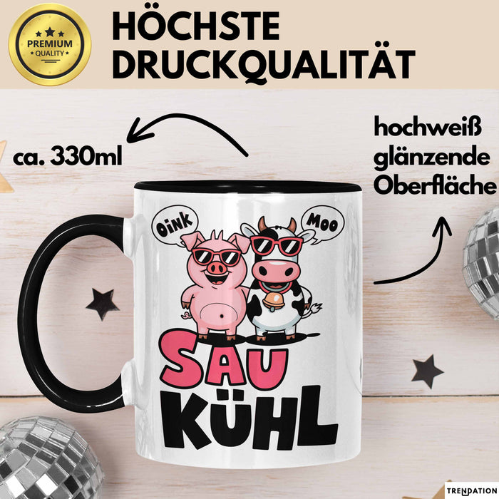 Schweinebauer Schweine Kuh Tier Tasse Geschenk Lustige Geschenkidee Spruch Sau Kuhl Trendation