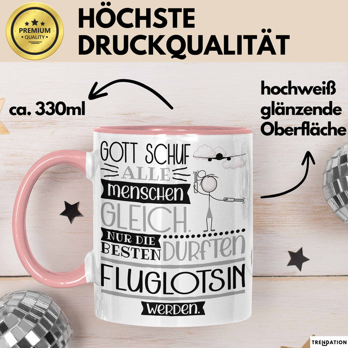 Fluglotsin Geschenk Becher Tasse Gott Schuf Alle Menschen Gleich Nur Die Besten Durfeten Fluglotsin Werden Geschenkidee Lustig Rosa Trendation