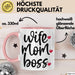 Tasse Wife Mom Boss Geschenkidee für Mütter und Ehefrauen Rosa Trendation