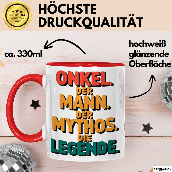 Onkel Sarkastisch Sarkasmus Tasse Geschenk Lustige Geschenkidee Spruch Onkel Der Mann Der Mythos Die Legende Rot Trendation