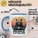 Introvertierter Bär Tasse Geschenk Lustige Geschenkidee People Not A Big Fan Blau Trendation