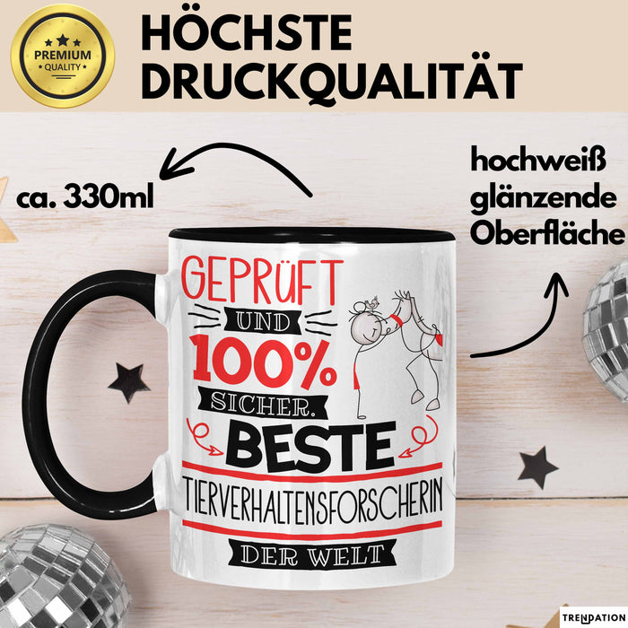 Beste Tierverhaltensforscherin Der Welt Tasse Geschenk für Eine Tierverhaltensforscherin Geprüft Und Sicher Geschenkidee Geburtstag Weihnachten Trendation