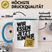 Deutschlehrer Unterricht Tasse Geschenk Lustige Geschenkidee Spruch "Wir Essen Jetzt Kinder" Satzzeichen Retten Leben Blau Trendation