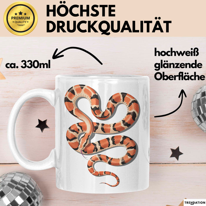Reptil Schlange Tier Tasse Geschenk Lustige Geschenkidee Spruch Weiß Trendation