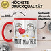 Lustige Tasse Geschenk Zwei Pinguine Mit Herz Witziger Becher Mut Rot Trendation