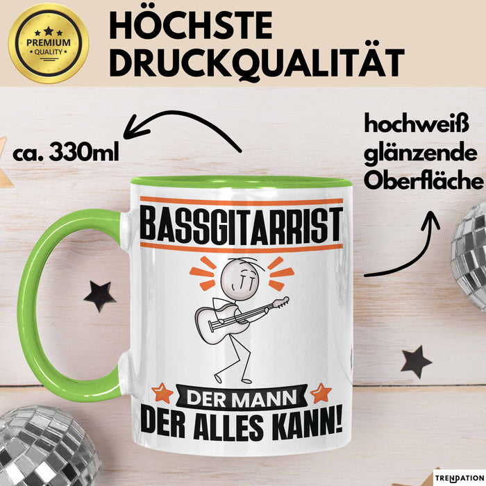 Bassgitarrist Tasse Geschenk für Bassgitarrist Der Mann Der Alles Kann Geschenkidee zum Geburtstag Grün Trendation