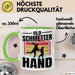 Handball Geschenk Tasse Geschenkidee Handball-Spieler Handballspielerin Mädchen Jungs Kaffee-Becher Old Schmetterhand Grün Trendation