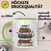 Bücherwurm Tasse Geschenkidee für Vielleser Lustiger Spruch Grün Trendation