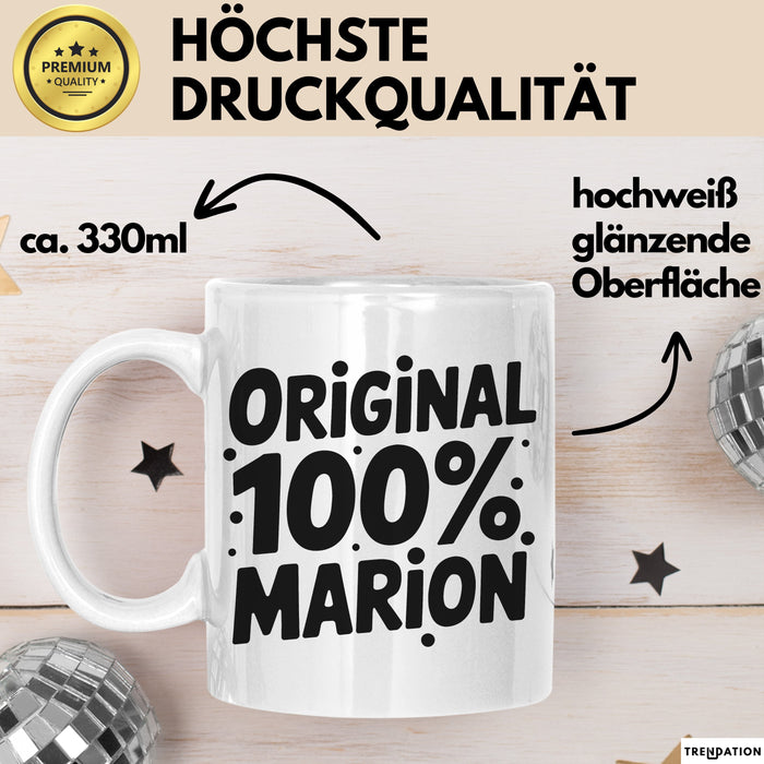 Marion Tasse Geschenk Original 100% Marion Geschenkidee Geburtstag Weiß Trendation