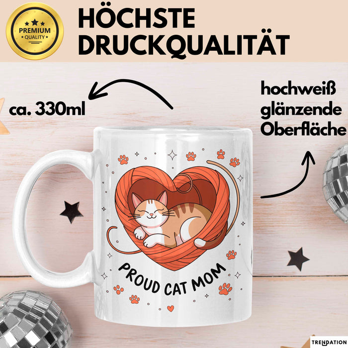 Katzen Mama Tasse Geschenk Lustige Geschenkidee Spruch Für Katzen Eltern Weiß Trendation