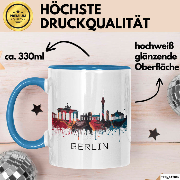 Deutschland Berlin Tasse Geschenk Lustige Geschenkidee Spruch Blau Trendation