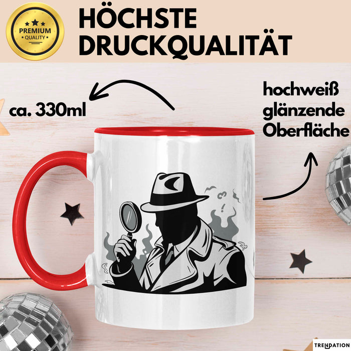 Mystisch Liebhaber Tasse Geschenkidee für Spannungsfreunde Rot Trendation