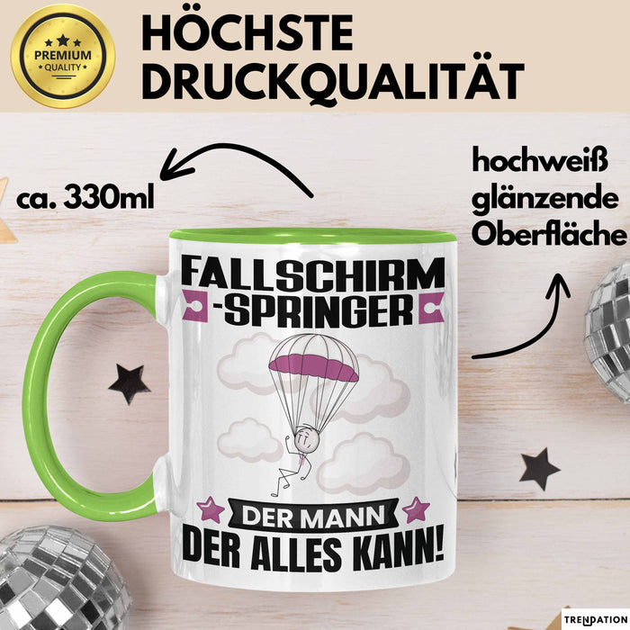 Fallschirmspringer Tasse Geschenk für Fallschirmspringer Der Mann Der Alles Kann Geschenkidee zum Geburtstag Grün Trendation