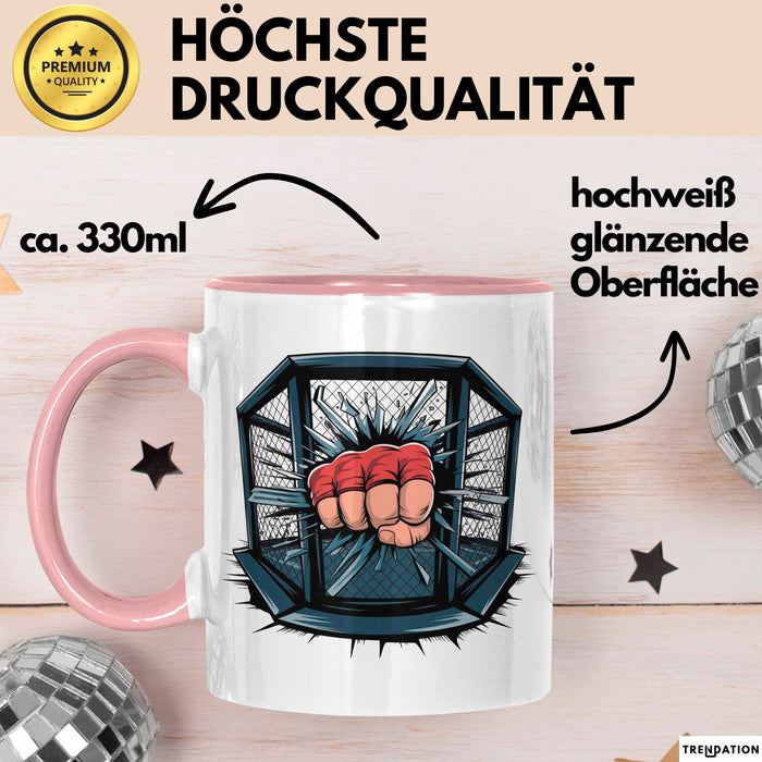 MMA Kämpfer Tasse Geschenkidee für Kampfsport Fans Rosa Trendation