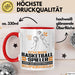 Basketballspieler Geschenk Tasse Ich Bin Basketballspieler Aber Sag Doch Einfach Superheld Lustige Geschenkdiee für Basketballspieler Kaffee-Becher Rot Trendation
