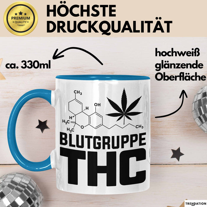 Kiffer Blutgruppe Thc Gras Tasse Geschenk Cannabis Kiffer Geschenkidee
