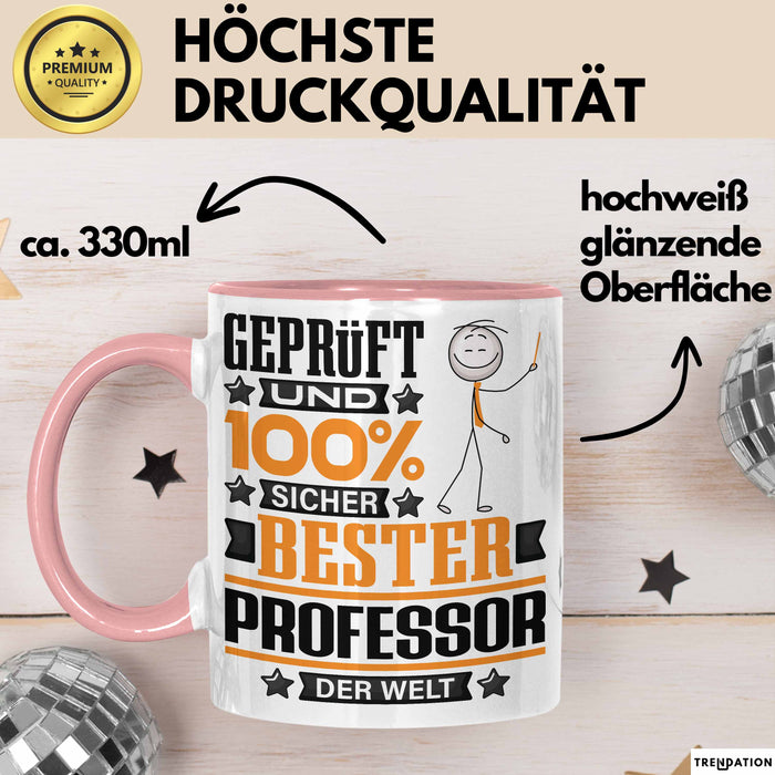 Professor Geschenk Lustiger Spruch für Professor Geschenkidee Bester Professor Der Welt Rosa Trendation