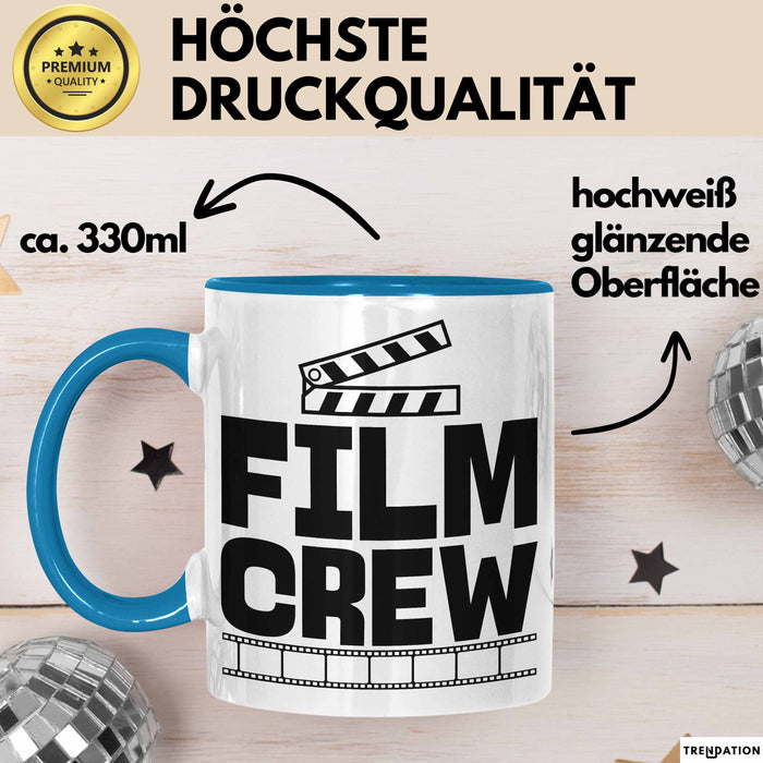 Film-Crew Tasse Geschenk Fime-Macher Geschenkidee Becher Blau Trendation