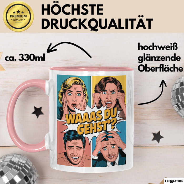 Büroarbeit Kollege Abschied Tasse Geschenk Lustige Geschenkidee Spruch Du Gehst Rosa Trendation