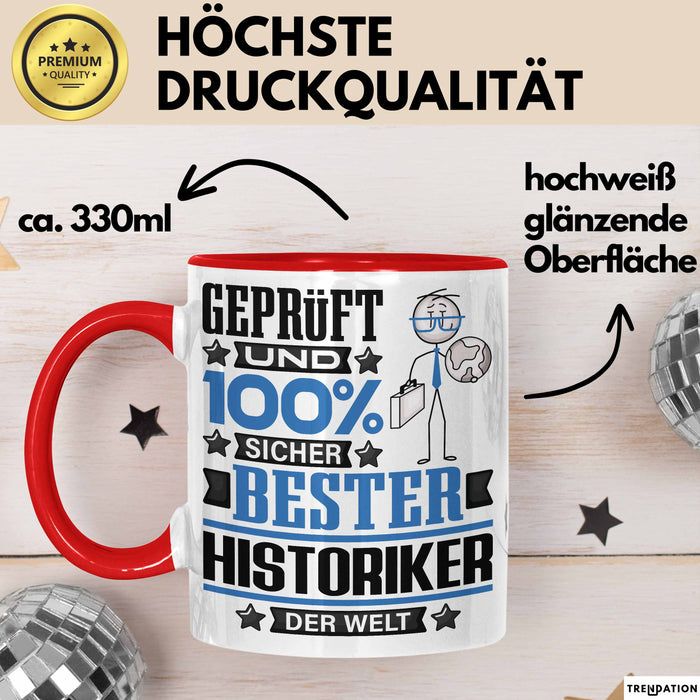 Historiker Geschenk Lustiger Spruch für Historiker Geschenkidee Bester Historiker Der Welt Rot Trendation