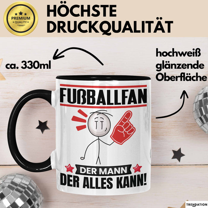 Fußballfan Tasse Geschenk für Fußballfan Der Mann Der Alles Kann Geschenkidee zum Geburtstag Schwarz Trendation