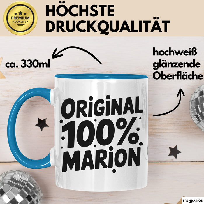 Marion Tasse Geschenk Original 100% Marion Geschenkidee Geburtstag Blau Trendation