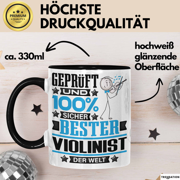 Violinist Geschenk Lustiger Spruch für Violinist Geschenkidee Bester Violinist Der Welt Schwarz Trendation
