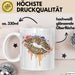 Leoparden Lippen Tasse Geschenk Cool Lips Kiss Leopardenmuster Kaffee-Tasse Geschenkidee Weiß Trendation