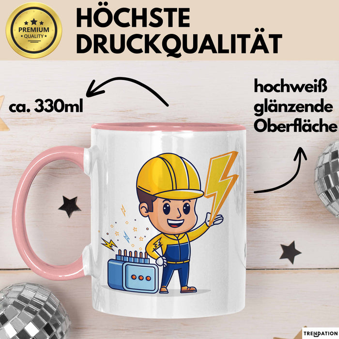 Elektriker Tasse Geschenk Lustige Geschenkidee Spruch Für Elektro Profis Rosa Trendation