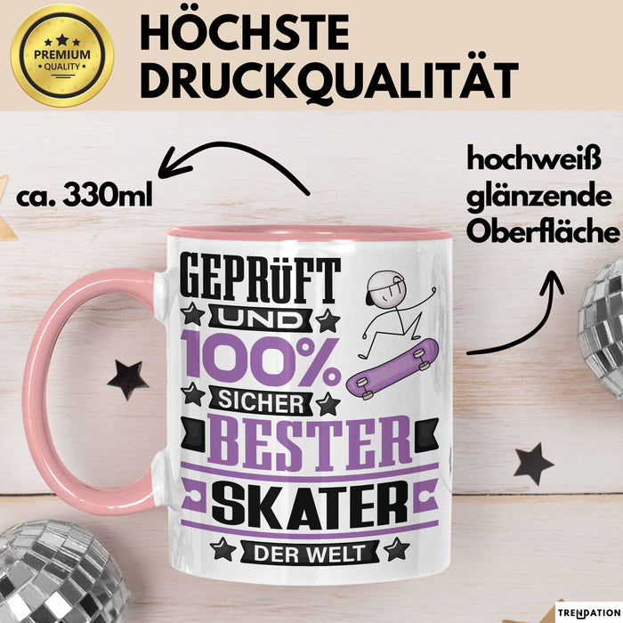 Skater Geschenk Lustiger Spruch für Skater Geschenkidee Bester Skater Der Welt Rosa Trendation