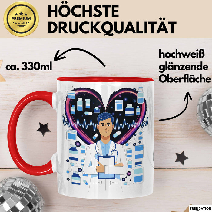 Arzt Tasse Geschenk Lustige Geschenkidee Spruch Für Medizinische Fachkräfte Rot Trendation