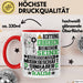 Musikgeschäftsinhaber Geschenk Tasse Lustiger Spruch Erheben Sie Sich Der Musikgeschäftsinhaber Betritt den Raum Rot Trendation