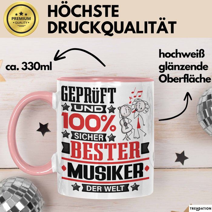 Musiker Geschenk Lustiger Spruch für Musiker Geschenkidee Bester Musiker Der Welt Rosa Trendation