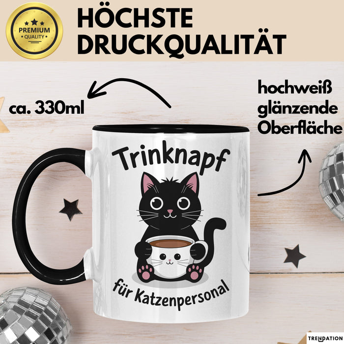 Katzen Tasse Geschenk Trinknapf Fuer Katzenpersonal Geschenkidee Lustig