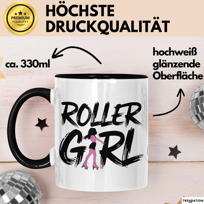 Rollschuh Skater Tasse Geschenk Rollergirl Skating Geschenkidee Lustig Trendation