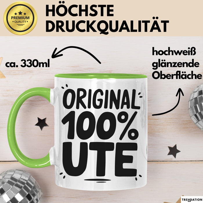 Ute Tasse Geschenk Original 100% Ute Geschenkidee Geburtstag Grün Trendation