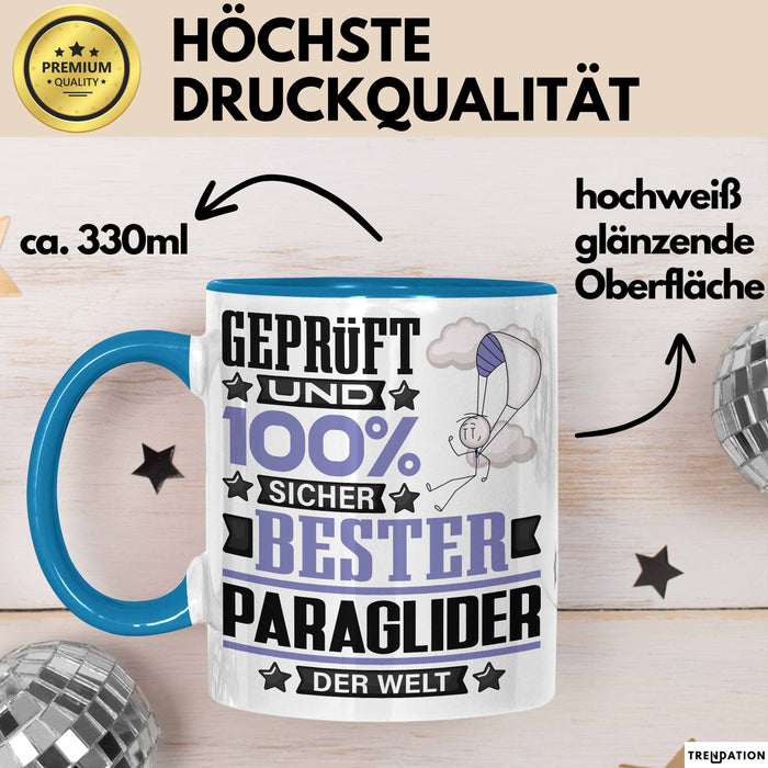 Paraglider Geschenk Lustiger Spruch für Paraglider Geschenkidee Bester Paraglider Der Welt Blau Trendation
