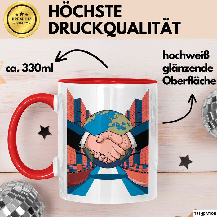 Import Export Händler Tasse Geschenk Lustige Geschenkidee Spruch Für Globale Händler Rot Trendation