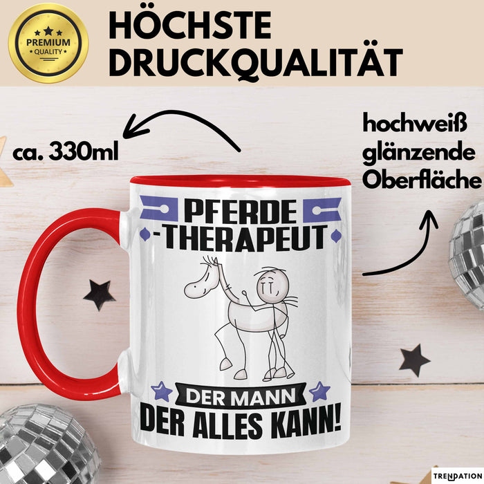 Pferdetherapeut Tasse Geschenk für Pferdetherapeut Der Mann Der Alles Kann Geschenkidee zum Geburtstag Rot Trendation