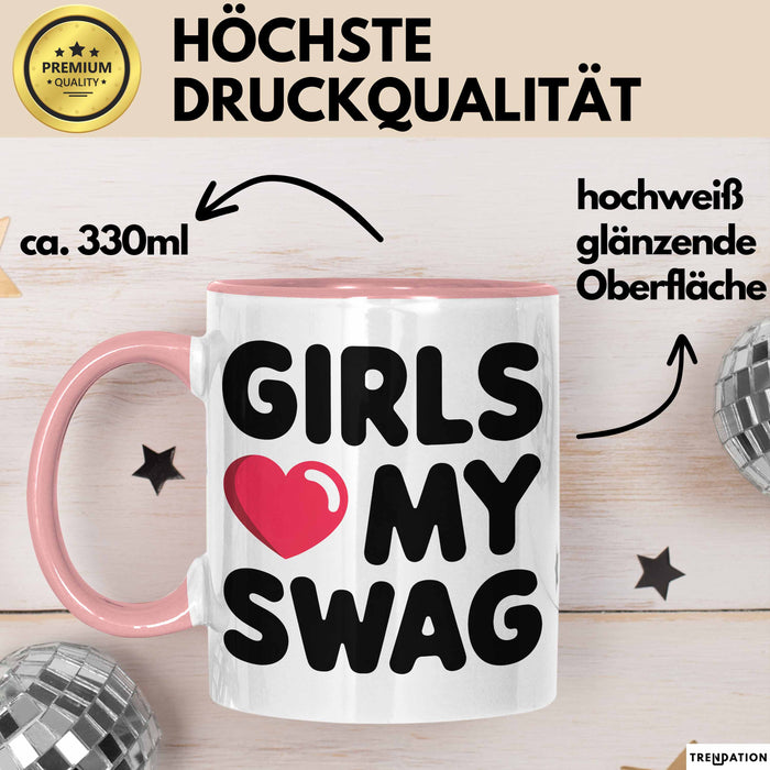 Sarkastische Jungs Sarkasmus Tasse Geschenk Lustige Geschenkidee Spruch Mädchen Lieben Meinen Swag Rosa Trendation