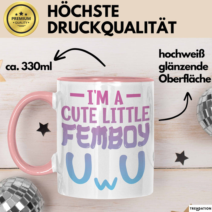 Femboy Tasse Geschenk Anime Transgender Lgbtq Im A Cute Little Femboy Rosa Trendation