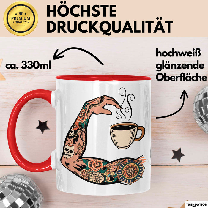 Tattoo Sammler Tasse Geschenkidee für Tinten Fanatiker Rot Trendation