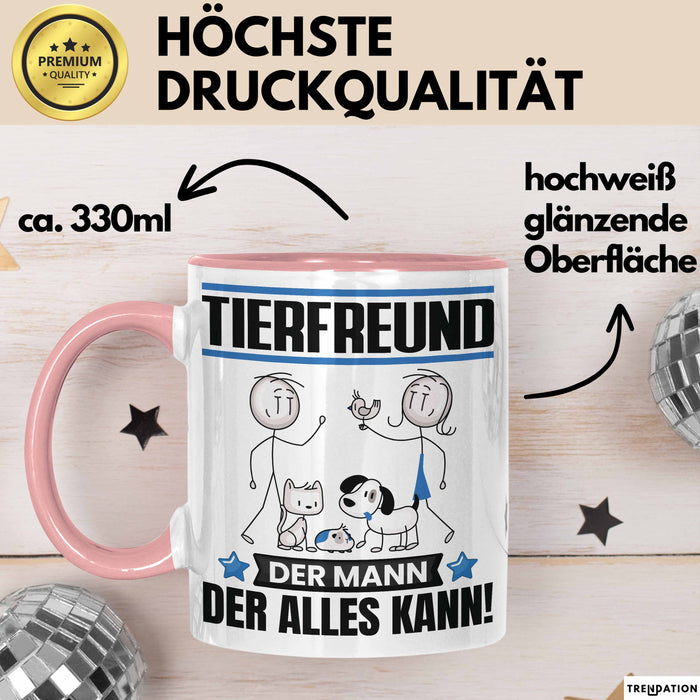 Tierfreund Tasse Geschenk für Tierfreund Der Mann Der Alles Kann Geschenkidee zum Geburtstag Rosa Trendation