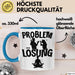 Yoga Tasse Geschenk für Yogalehrer Männer Geschenkidee Problem und Lösung Yoga Blau Trendation