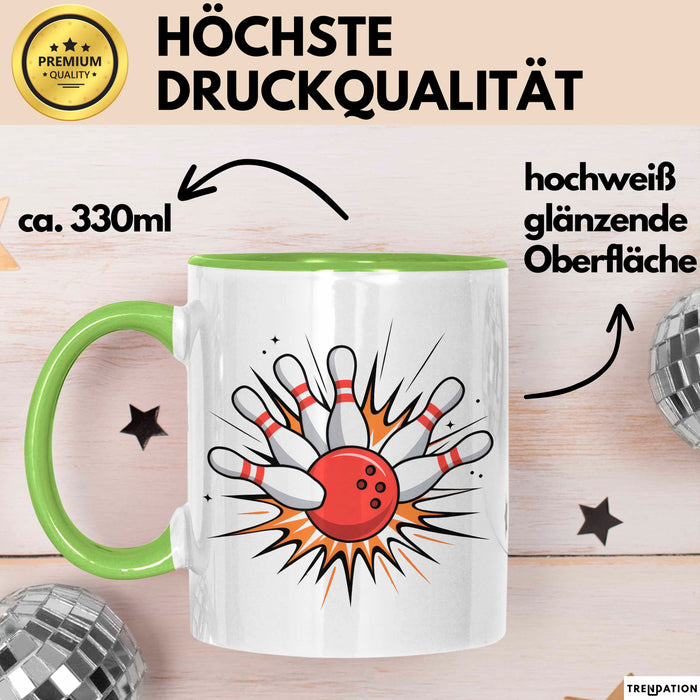 Bowling Fan Tasse Geschenkidee für Kegelzerstörer Grün Trendation