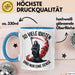 Sensenmann Tasse Geschenk Lustige Geschenkidee Spruch So Viele Idioten Und Nur Eine Sense Blau Trendation