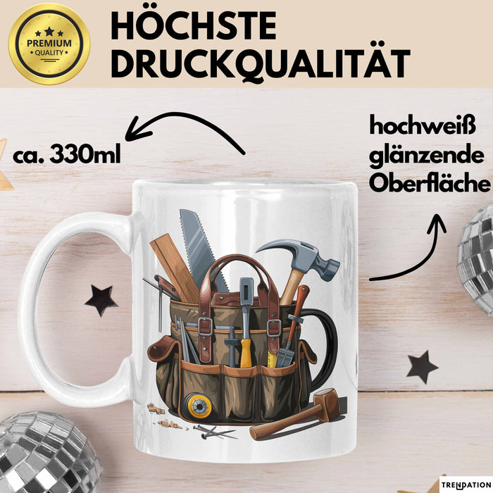 Zimmerer Tasse Geschenkidee für Schreiner Lustiger Spruch Weiß Trendation