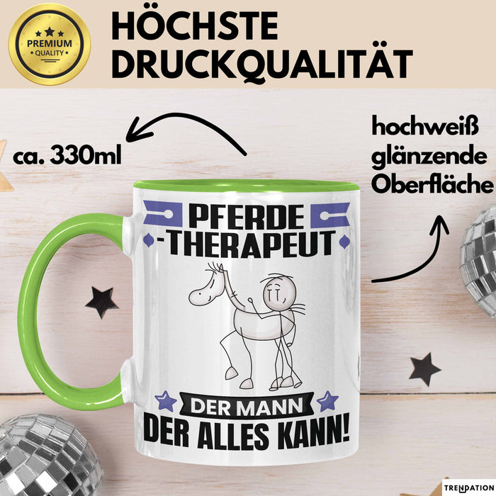 Pferdetherapeut Tasse Geschenk für Pferdetherapeut Der Mann Der Alles Kann Geschenkidee zum Geburtstag Grün Trendation